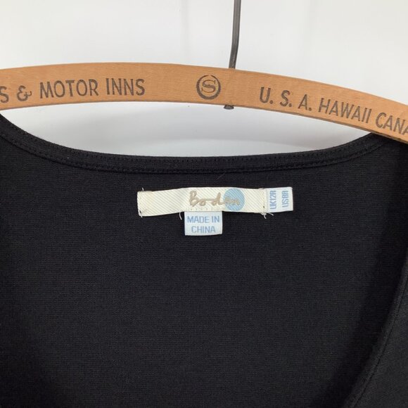 Boden Black Sheath Dress Size 8 Cotton Blend Stretch Office Evening Wear - Picture 3 of 4